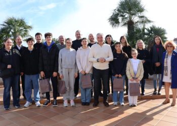 La délégation du Stade Laurentin Natation reçue en mairie.