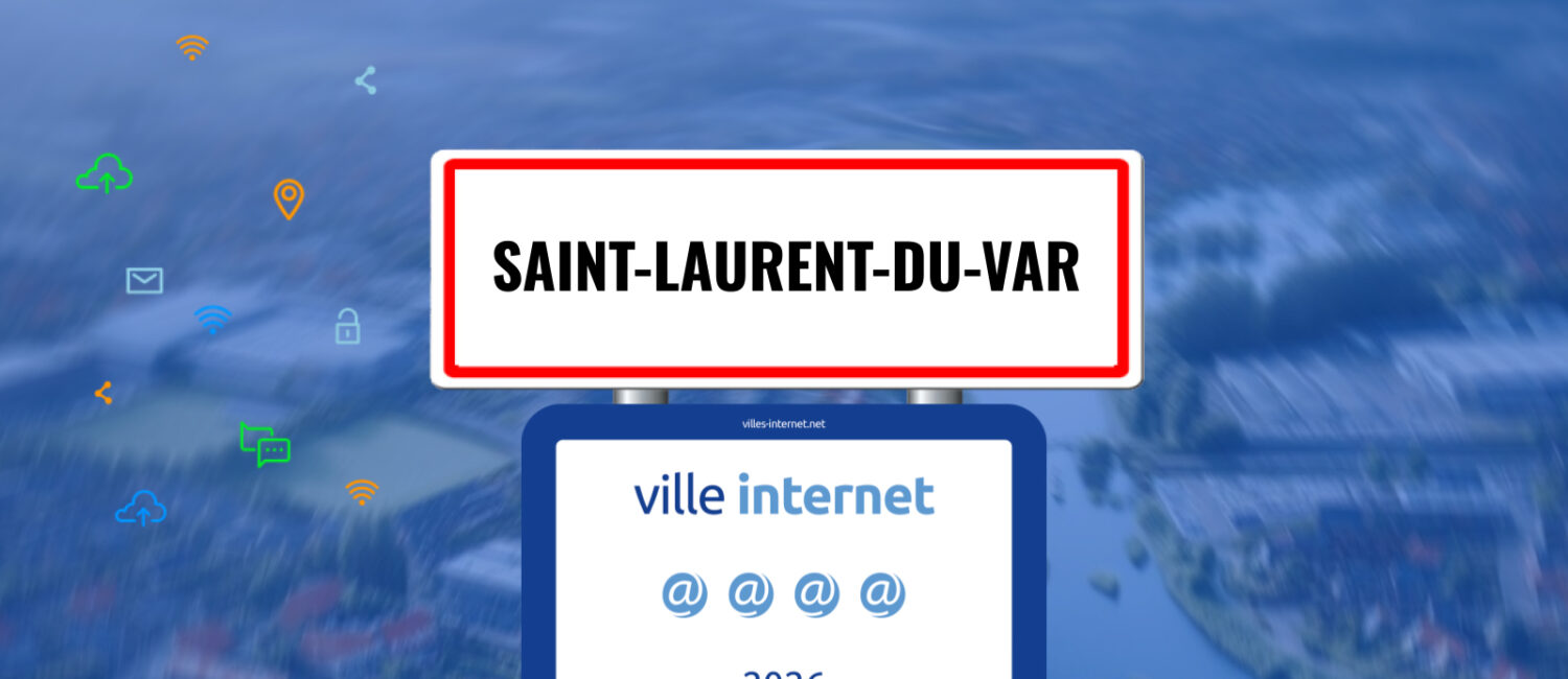 Panneau d'entrée de ville avec label Ville Internet @@@@